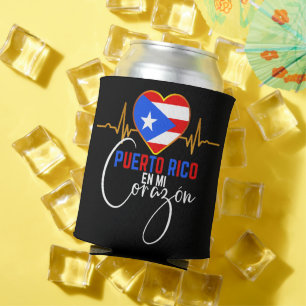 Enfriador De Latas Puerto Rico en mi Corazón Orgullo Puertorriqueño