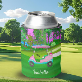 Enfriador De Latas Puesta de sol en el campo de golf Carrito de golf 