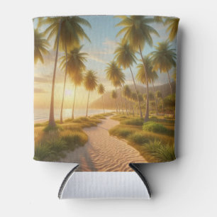 Enfriador De Latas Puesta de sol en la playa del Caribe/tropical/Hawa