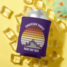 Puesta de sol retro violeta Montaña Personalizada