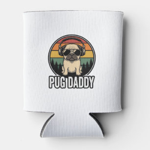 Enfriador De Latas Pug Daddy Vintage Atardecer Perro Vector Diseño de
