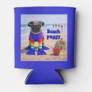 Enfriador De Latas Pug de la playa