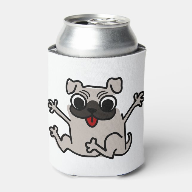 Enfriador De Latas Pug feliz (Lata Anverso)
