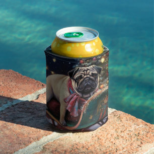 Enfriador De Latas Pug Temporada Navideña Festiva