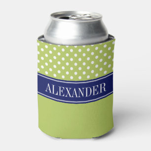 Enfriador De Latas Punto blanco de lunares CB Navy Monograma