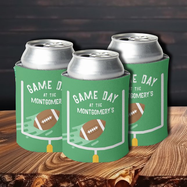 Enfriador De Latas Punto de futbol después de los levantamientos (Football point after uprights personalized beverage can coolers)