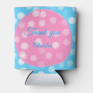Enfriador De Latas Punto de polka blanco azul cielo rosado gracias a 