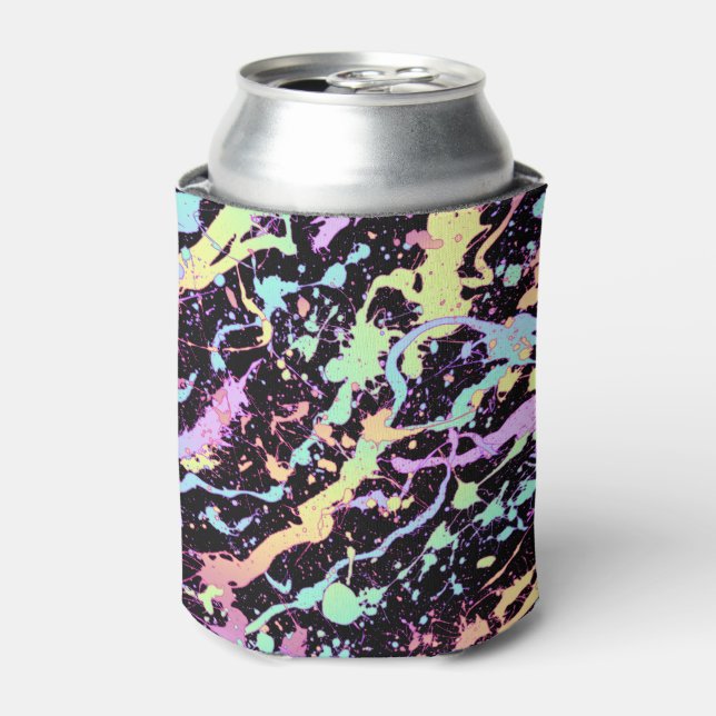 Enfriador De Latas punto extremo de salpicadura de tinta arco iris: (Lata Anverso)