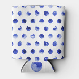 Enfriador De Latas Punto polka: geométrico cobalto azul