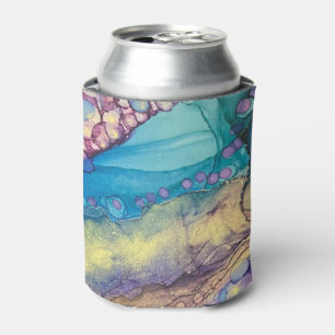 Enfriador De Latas Puntos Coloridos Tinta Líquida de Alcohol Arte Abs