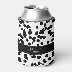 Enfriador De Latas Puntos dálmatas blancos y negros