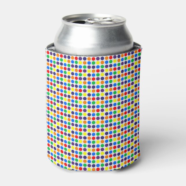 Enfriador De Latas Puntos de la polca arcoiris (Lata Anverso)