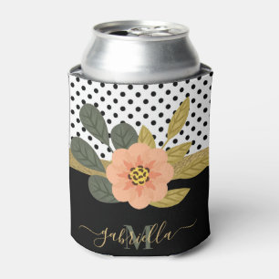 Enfriador De Latas Puntos de polka y floral