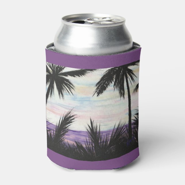 Enfriador De Latas Purple Beach Sunset (Lata Anverso)