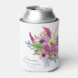 Enfriador De Latas Purple Garden Floral Personalizado Minimalista duc