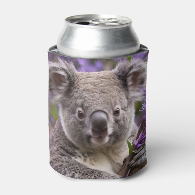 Enfriador De Latas Purple Jacaranda Koala Bear, (Lata Anverso)