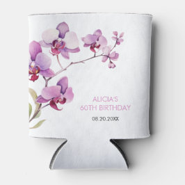 Enfriador De Latas Purple Orchid Flower Blossom Birthday