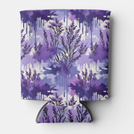 Enfriador De Latas Purple Watercolor with Florals