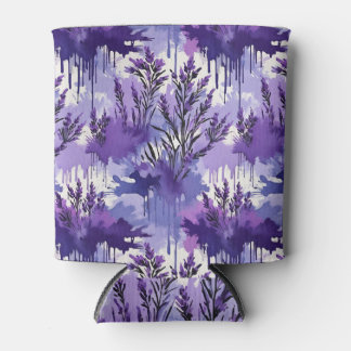 Enfriador De Latas Purple Watercolor with Florals