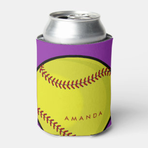 Enfriador De Latas Púrpura conocida de encargo del softball intrépi