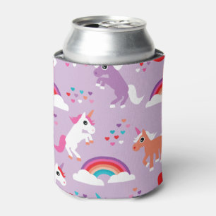 Enfriador De Latas Púrpura de arcoiris de Unicornio