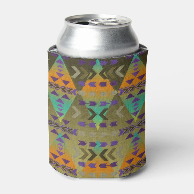 Enfriador De Latas Púrpura, oro, Refrigerador de bebidas del patrón t (Lata Anverso)
