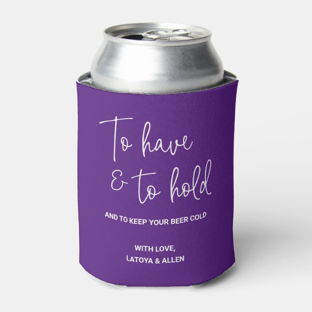 Enfriador De Latas Púrpura Para Tener Y Para Mantener La Cerveza Fría (Lata Anverso)