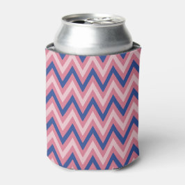 Enfriador De Latas Púrpura y tonos de chevron rosa