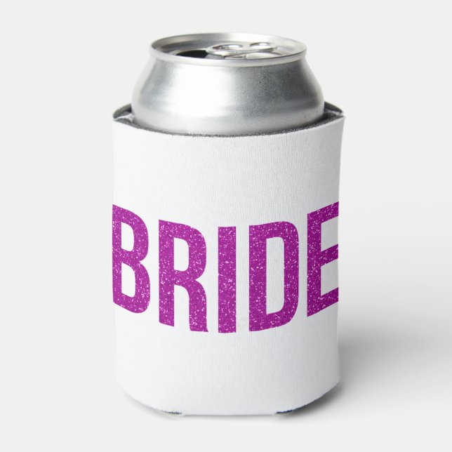 Enfriador De Latas Purpurina Bride Pink (Lata Anverso)