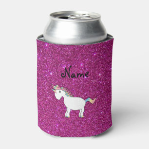 Enfriador De Latas Purpurina conocido personalizado del rosa del