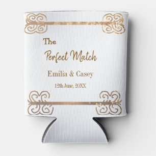 Enfriador De Latas Purpurina de la cosecha dorada de la pareja perfec