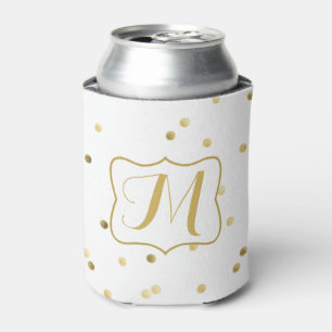 Enfriador De Latas Purpurina de oro Confetti Dot Koozie Can Holder