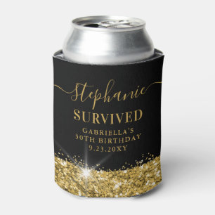 Enfriador De Latas Purpurina de oro de cumpleaños favor gracioso pers