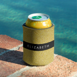 Enfriador De Latas Purpurina de oro, fondo Purpurina, nombre