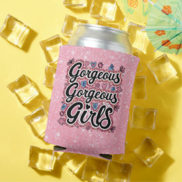 Enfriador De Latas Purpurina magnífico doodle de chicas