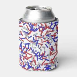 Enfriador De Latas Purpurina Roja Blanca Azul Patriótica