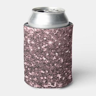 Enfriador De Latas Purpurina Rosa Gold Faux Sparkles
