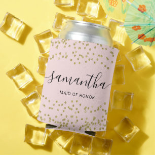 Enfriador De Latas Purpurina Rosa y Oro