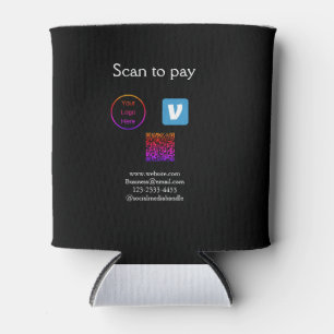 Enfriador De Latas Q R código venmo scan para pagar añadir logotipo m