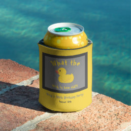 Enfriador De Latas Qué divertido amarillo el cumpleaños del pato