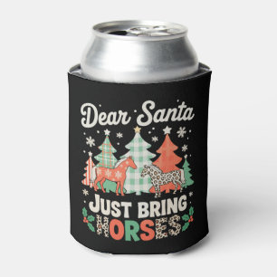 Enfriador De Latas Querido Santa Solo Trae Caballos Leopardo Navidad