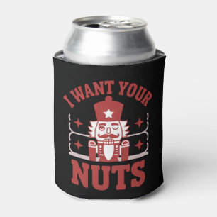 Enfriador De Latas Quiero tus nueces cascanueces sarcástico navideño