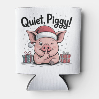 Enfriador De Latas Quiet Piggy Christmas Santa hat Democratic