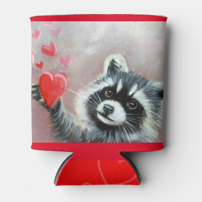 Enfriador De Latas raccoon de los dulces HEARTS (Anverso)