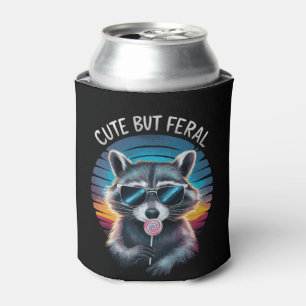 Enfriador De Latas Raccoon gracioso pero feral