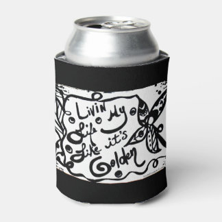 Enfriador De Latas Rachel Doodle Art - Vivir mi vida como si fuera or