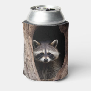 Enfriador De Latas Racoon en la cueva del árbol