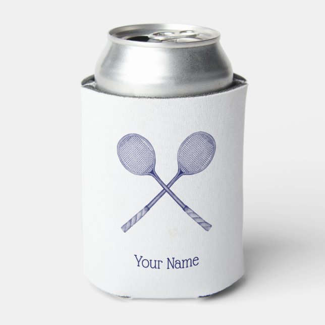 Enfriador De Latas Racquets cruzados azul (Lata Anverso)
