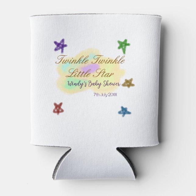 Enfriador De Latas Rainbow clouds twinkle Twinkle Little Star baby (Anverso)