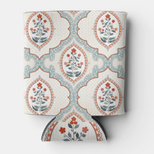 Enfriador De Latas Ramas de flores antiguas, textiles indios.